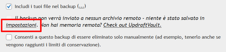 UpdraftPlus: Come creare un backup