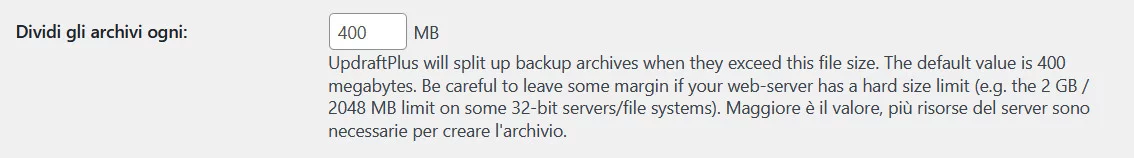 UpdraftPlus: Come creare un backup